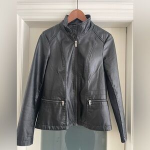 Women's Black Faux Leather Jacket